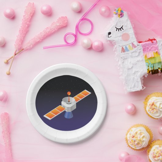 Satellit im Weltraum Pappteller (Party)