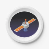 Satellit im Weltraum Pappteller (Vorderseite)