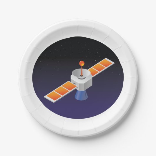 Satellit im Weltraum Pappteller (Vorderseite)