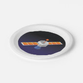 Satellit im Weltraum Pappteller (Schrägansicht)