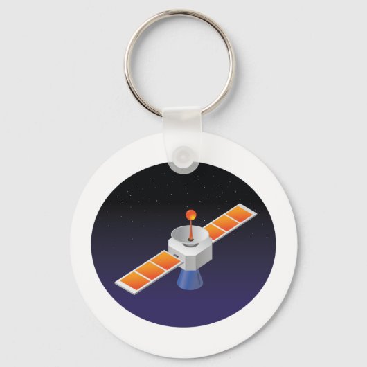 Satellit im Weltraum Schlüsselanhänger (Vorderseite)