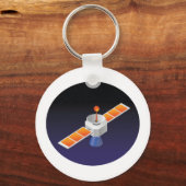 Satellit im Weltraum Schlüsselanhänger (Vorderseite)