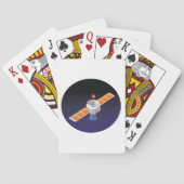Satellit im Weltraum Spielkarten (Rückseite)