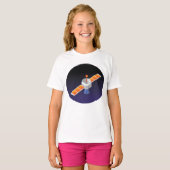Satellit im Weltraum T-Shirt (Vorne ganz)
