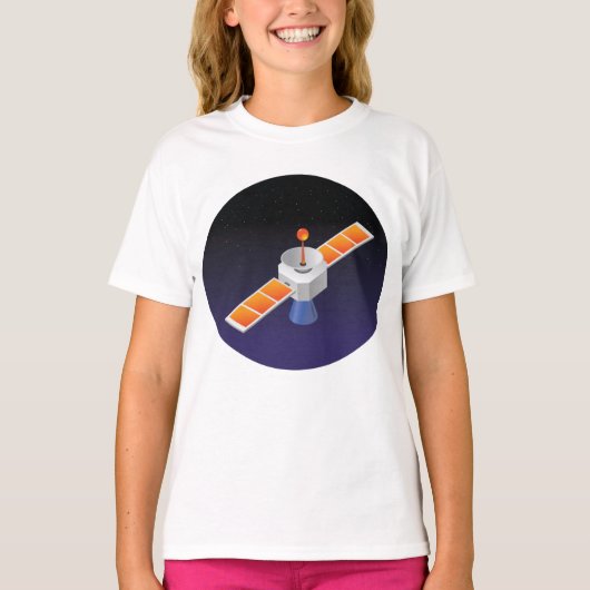 Satellit im Weltraum T-Shirt (Vorderseite)