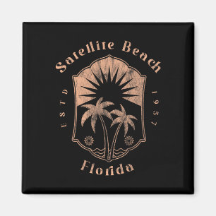 Satellite Beach Florida Retro Surfer Vintage Stran Magnet
