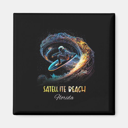 Satellite Beach Florida Surfen Surfbrett Magnet (Vorne)