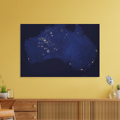 Satellite die Nachtlicht von Australien. Leinwanddruck (Insitu (Wohnzimmer))