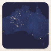 Satellite die Nachtlicht von Australien. Rechteckiger Pappuntersetzer (Vorderseite)