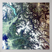 Satellite Image North Cascades National Park Poster (Vorne)