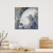 Satellite image of a typhoon poster (Küche)