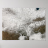 Satellite view of a severe winter storm poster (Vorne)