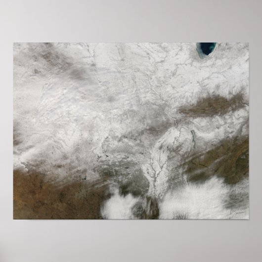 Satellite view of a severe winter storm poster (Vorne)