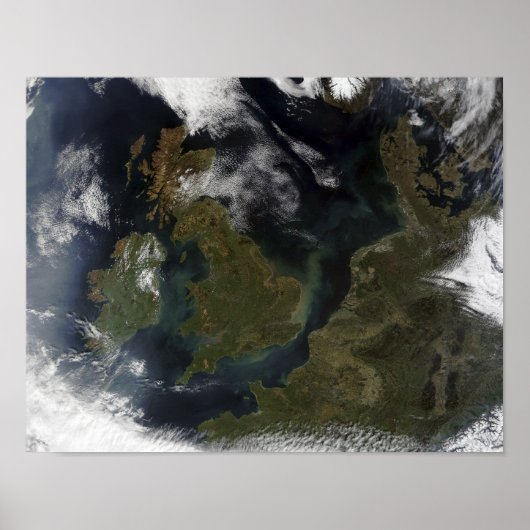 Satellite view of Northern Europe Poster (Vorne)