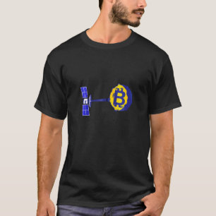 Satelliten-Bitcoin-Moon-Laser-Signal-Kryptowährung T-Shirt
