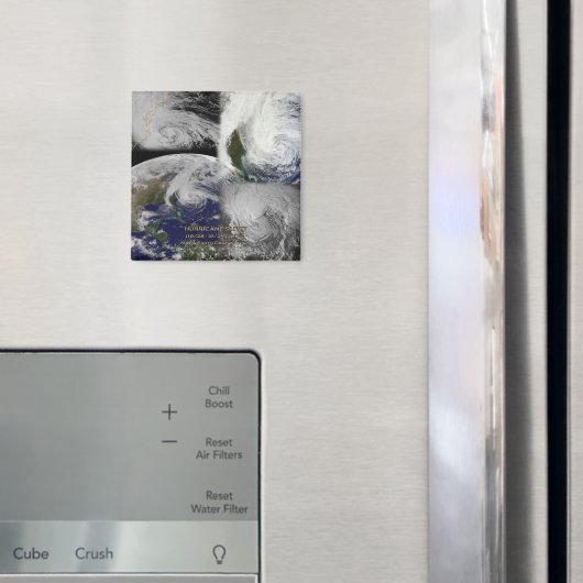 Satelliten Collage View von Hurrikan Sandy Magnet (In Situ (Kühlschrank))