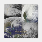 Satelliten Collage View von Hurrikan Sandy Magnet (Vorne)