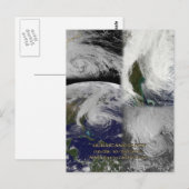 Satelliten Collage View von Hurrikan Sandy Postkarte (Vorne/Hinten)