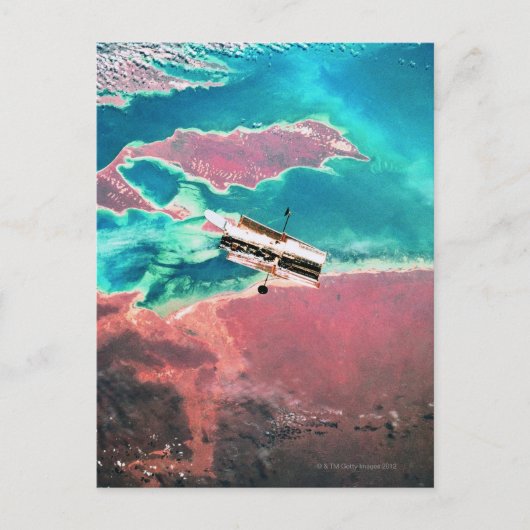 Satelliten-Erdumlaufbahn 8 Postkarte (Vorderseite)