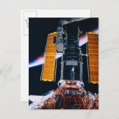 Satelliten-Start aus dem Space Shuttle Postkarte (Vorne/Hinten)