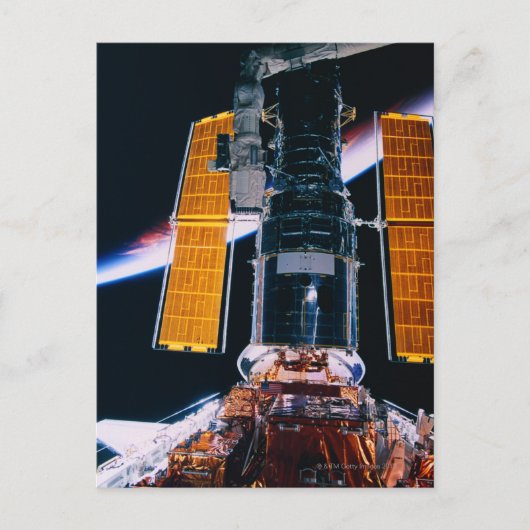 Satelliten-Start aus dem Space Shuttle Postkarte (Vorderseite)
