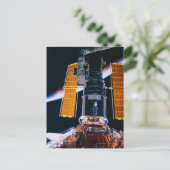 Satelliten-Start aus dem Space Shuttle Postkarte (Stehend Vorderseite)