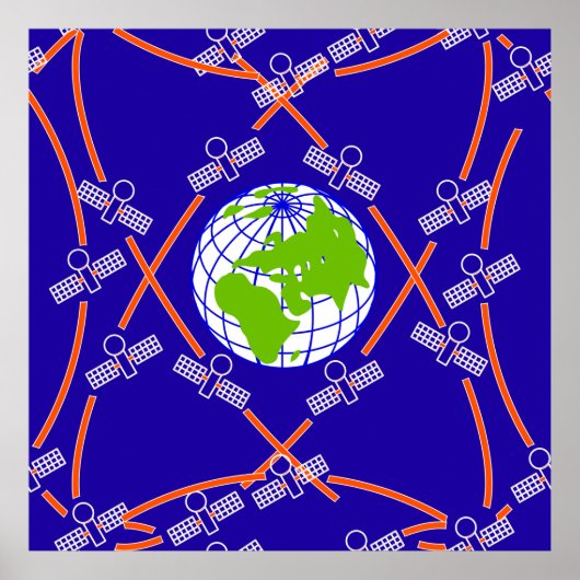 Satelliten um die Erde Poster (Vorne)