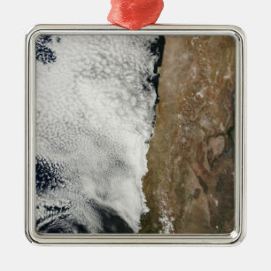Satellitenansicht der Anden-Berge Silbernes Ornament