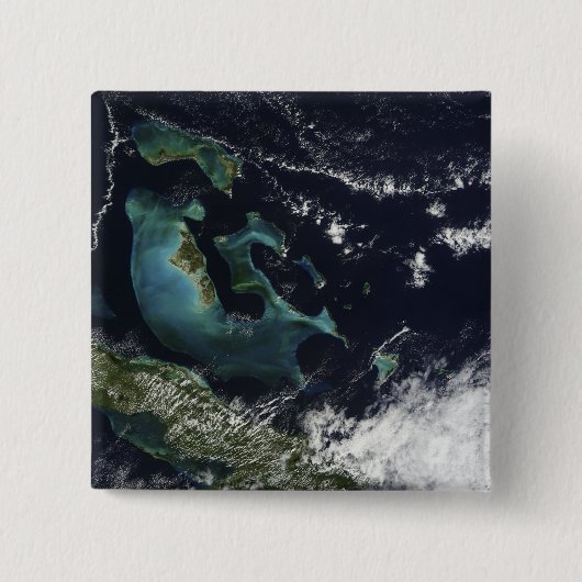 Satellitenansicht der Bahamainseln Button (Vorderseite)