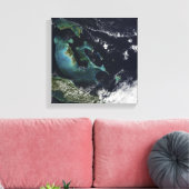 Satellitenansicht der Bahamainseln Leinwanddruck (Insitu (Wohnzimmer))