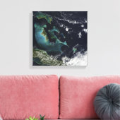 Satellitenansicht der Bahamainseln Leinwanddruck (Insitu (Wohnzimmer))