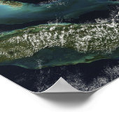 Satellitenansicht der Bahamainseln Poster (Ecke)