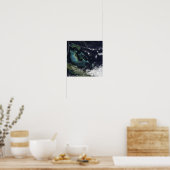 Satellitenansicht der Bahamainseln Poster (Küche)