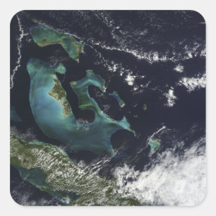 Satellitenansicht der Bahamainseln Quadratischer Aufkleber