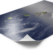 Satellitenansicht der Hawaiianischen Inseln Fotodruck (Ecke)