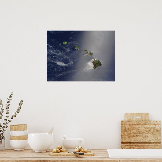 Satellitenansicht der Hawaiianischen Inseln Poster (Küche)