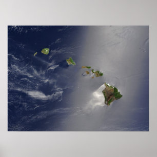 Satellitenansicht der Hawaiianischen Inseln Poster