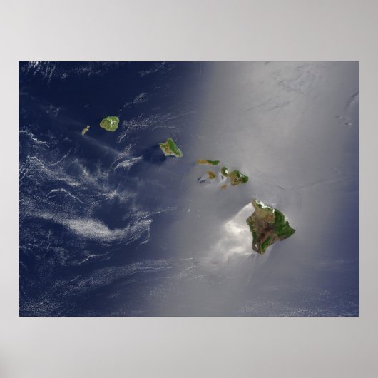 Satellitenansicht der Hawaiianischen Inseln Poster (Vorne)
