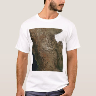 Satellitenansicht der Landschaft von zentralem T-Shirt