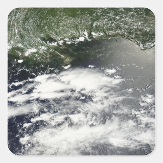 Satellitenansicht der Ölpest 2 Quadratischer Aufkleber (Vorderseite)
