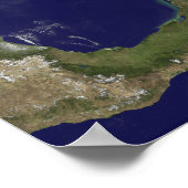 Satellitenansicht der Ostküste der Vereinigten Sta Poster (Ecke)