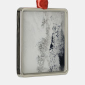 Satellitenansicht der Ostküste Grönlands Silbernes Ornament (Rechts)