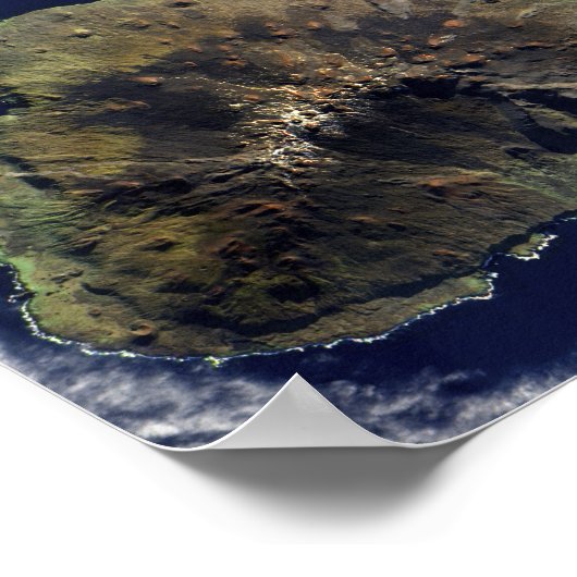 Satellitenansicht der Prinz-Edward-Inseln Poster (Ecke)