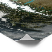 Satellitenansicht der Region Patagonien Poster (Ecke)