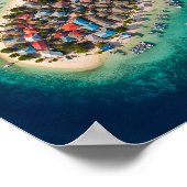 Satellitenansicht der Sandbank-Inselchen eines Fis Poster (Ecke)