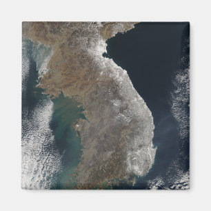 Satellitenansicht der Schneefälle Magnet