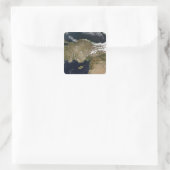 Satellitenansicht der Türkei Quadratischer Aufkleber (Tasche)