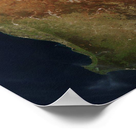 Satellitenansicht der Western Australien Poster (Ecke)