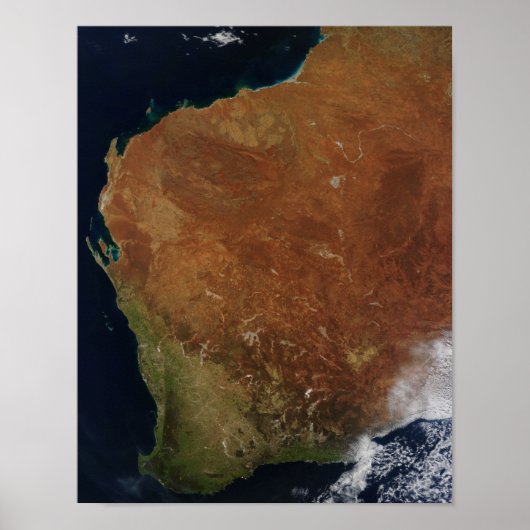 Satellitenansicht der Western Australien Poster (Vorne)