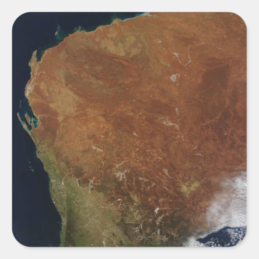 Satellitenansicht der Western Australien Quadratischer Aufkleber (Vorderseite)